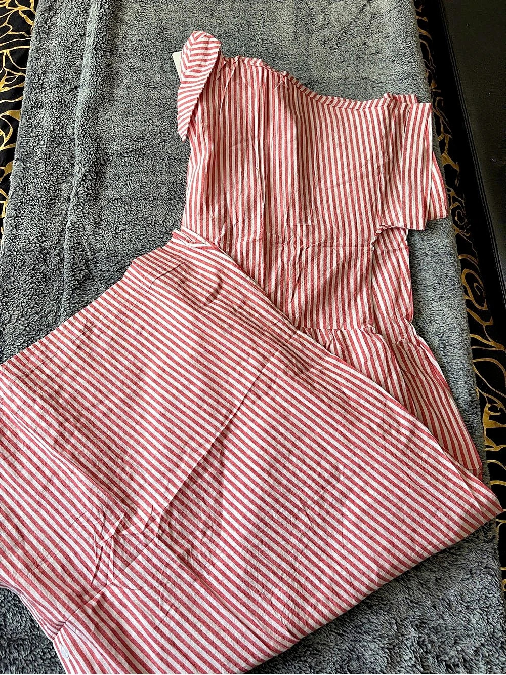 Pink & White Striped Maxi Dress Size XXL NWT